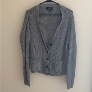 Forever 21 Gray Knit Cardigan Sweater (Size M)